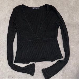 Brandy Melville Ribbed Long Sleeve Crop Top